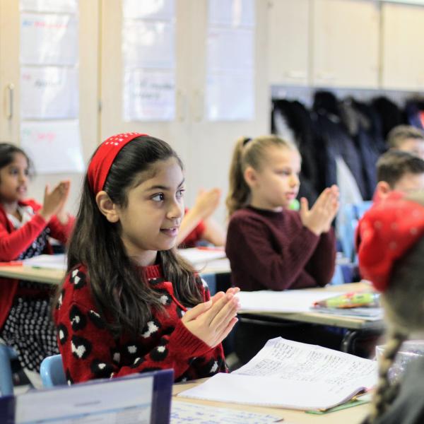 Students engaging in a class (World Aids Day)